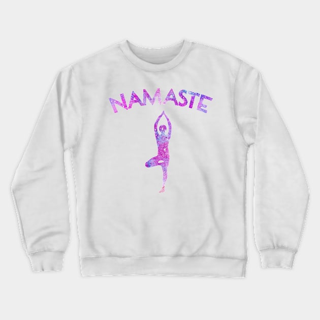 Namaste Yoga Watercolor Yogi Pose Crewneck Sweatshirt by charlescheshire
